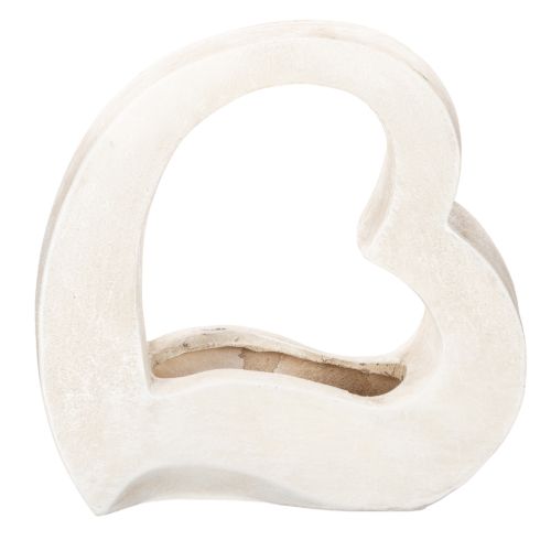 Hjerteformet dekorasjon for planting og blomsteroppsatser, åpen design, moderne hjerteform, 19 cm