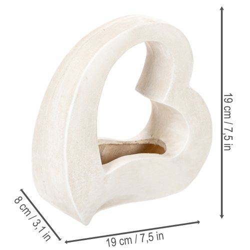 Hjerteformet dekorasjon for planting og blomsteroppsatser, åpen design, moderne hjerteform, 19 cm | Floristik24.no