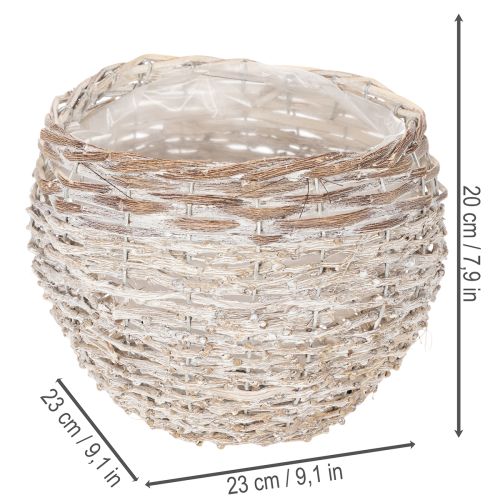 Rund vevd kurv, stor dekorativ kurv til planting, 23 cm | Floristik24.no