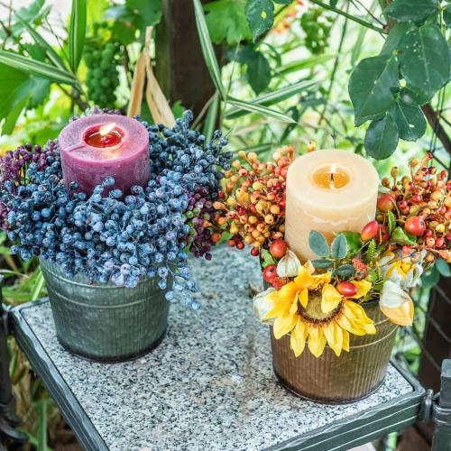 Floristik24 Plantepotte oransje, brun, grønn Ø13cm H12,5cm sett med 3 stk