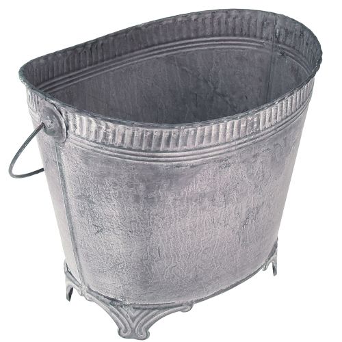 Floristik24 Plantebrett planter metall blomsterpotte lilla hvit H16,5cm