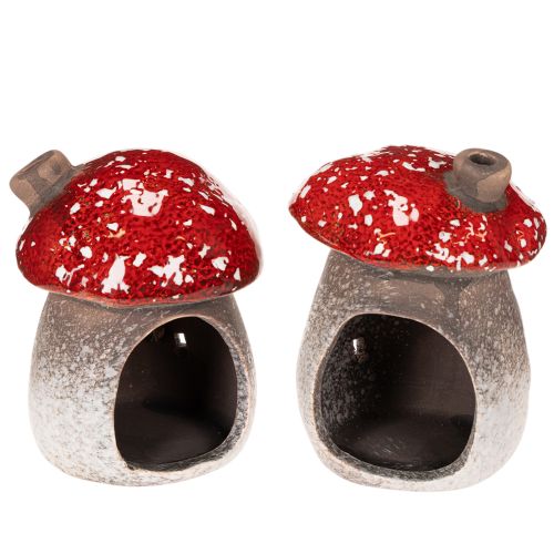 Sopphus Fyrhus Dekorativ Figur Fluesopp med Peis 10cm 2 stk | Floristik24.no