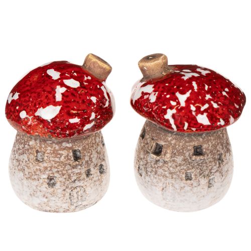 Sopphusdekorasjon Miniatyr Fluesopp 6 cm 2 stk