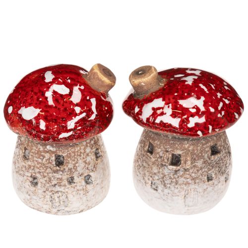 Sopphusdekorasjon Miniatyr Fluesopp 6 cm 2 stk | Floristik24.no