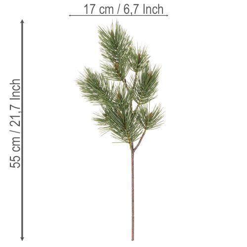 Kunstig furukvist som dekorativ grangren, 55 cm, 3 stk. | Floristik24.no