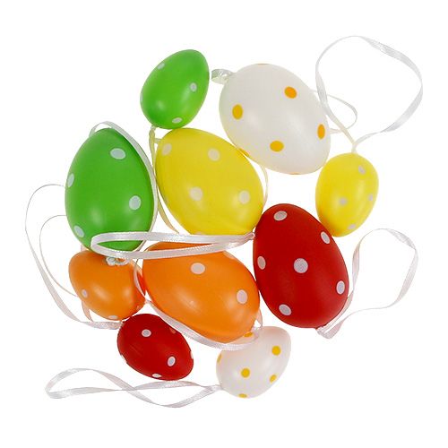 Floristik24 Plast egg assortert. 4cm - 6cm prikkete 22 stk