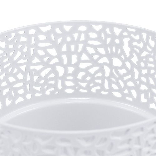 Floristik24 Plastkasse hvit Ø14,5cm H15,5cm 1 stk
