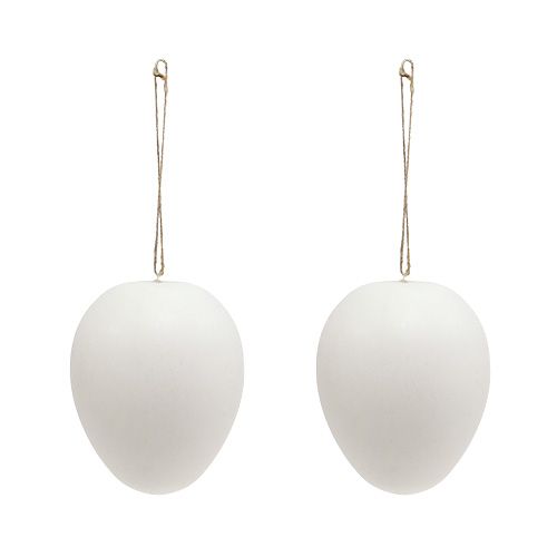 Floristik24 Plastegg til oppheng hvit 15cm 3 stk