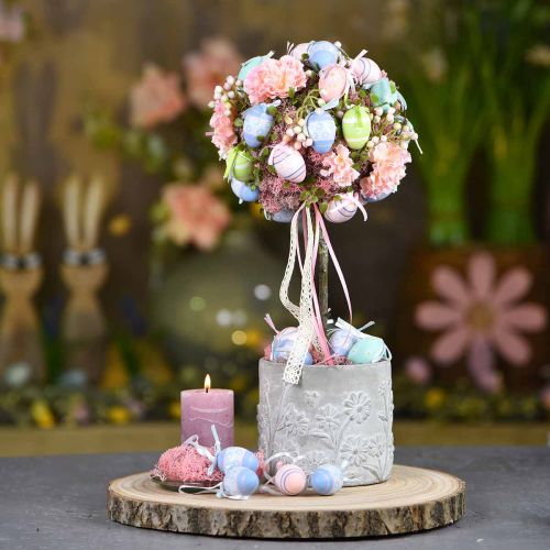 Floristik24 Plastegg til oppheng 4cm blå-rosa blanding 36stk