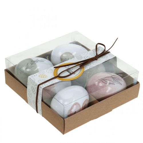 Floristik24 Påskeegg i plast til oppheng Ostedeko Ø5cm H7cm 6stk