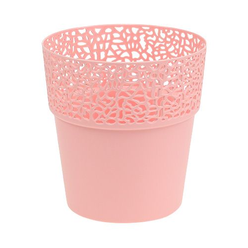 Floristik24 Plastkasse rosa Ø14,5cm H15,5cm 1 stk