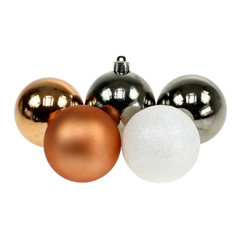 Floristik24 Plastkulemiks i brun, kobber Ø6cm 30stk