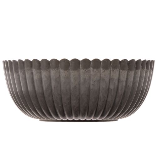 Ribbet bolle, antrasitt, dekorativ bolle, rund, 15 cm, 2 stk. | Floristik24.no