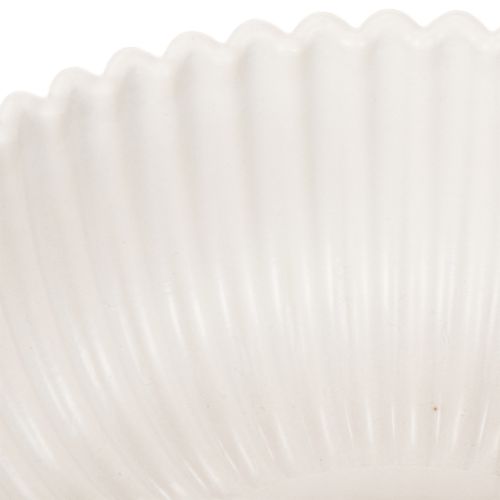 Rund, riflet bolle i hvitt for allsidig dekorasjon, 15 cm, 2 stk. | Floristik24.no