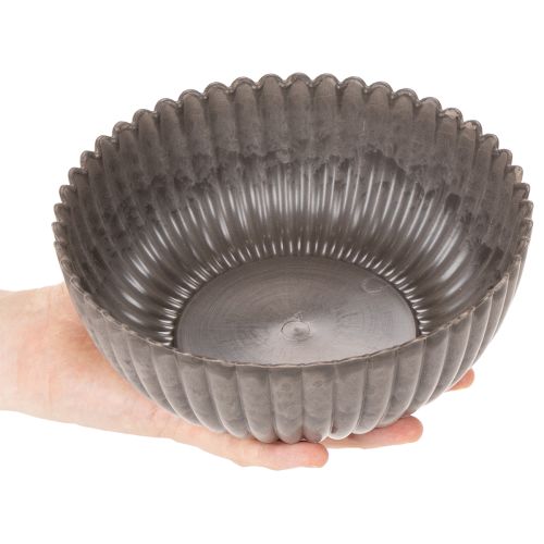 Rund, rillet skål, dekorativ beholder for blomsteroppsatser, 20 cm, 2 stk. | Floristik24.no
