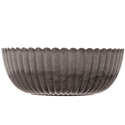 Rund, rillet skål, dekorativ beholder for blomsteroppsatser, 20 cm, 2 stk. | Floristik24.no