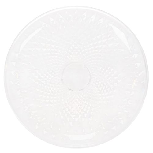 Dekorativ gjennomsiktig rund bolle med fot, 32 cm