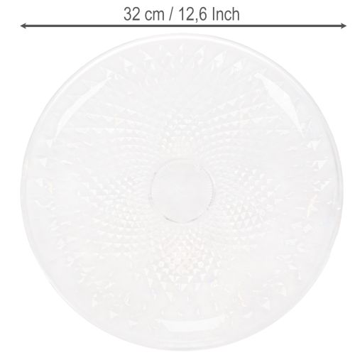 Dekorativ gjennomsiktig rund bolle med fot, 32 cm | Floristik24.no