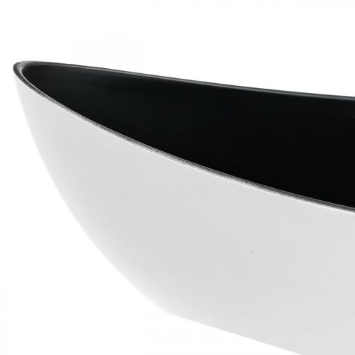 Floristik24 Deco skål oval hvit, sort planteskål planteskip 55cm