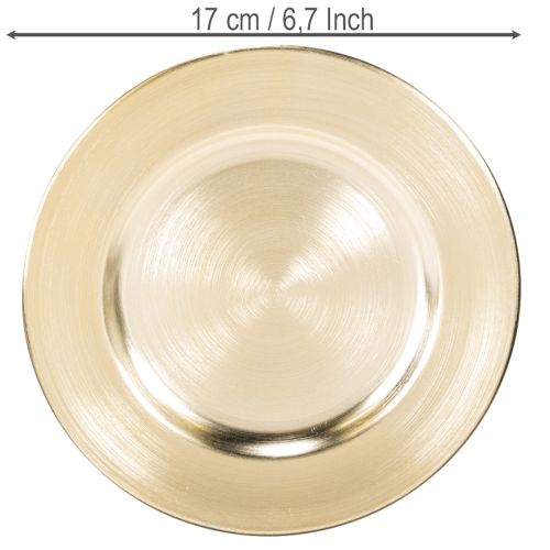 Små runde, blanke dekorative tallerkener, 17 cm, 6 stk.
