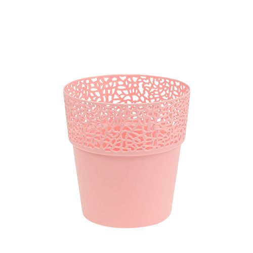 Floristik24 Plastgryte rosa Ø11,5cm H12,5cm 1 stk