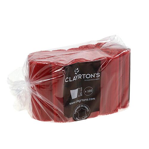 gjenstander Plisserte mansjetter rød 10,5cm 100 stk