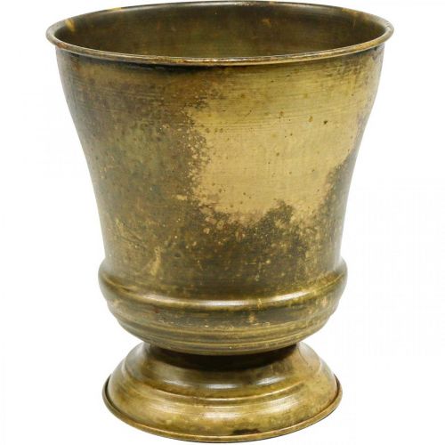 Vintage planter metall kopp vase messing Ø17cm H19cm kjøpe | Floristik24.no