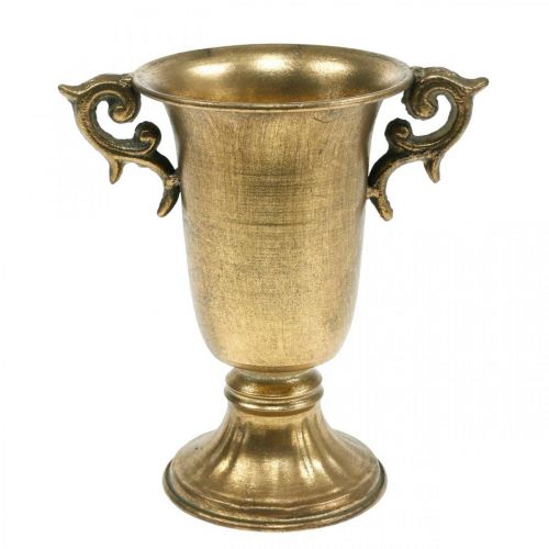 Floristik24 Dekorativ kopp med håndtak gylden Ø11cm H17,8cm antikk utseende