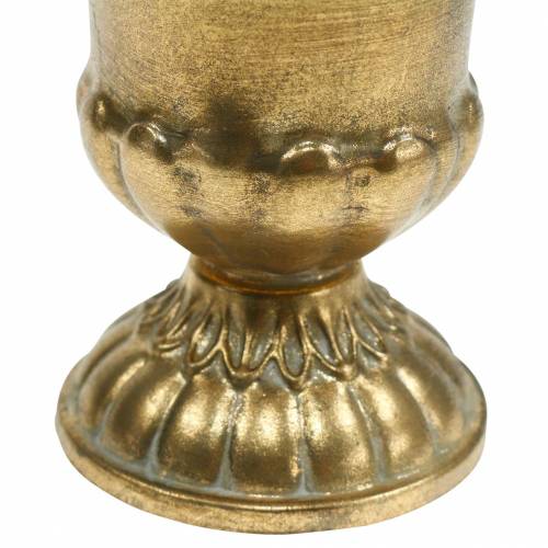 Floristik24 Kopp antikk utseende gyllent metall Ø9cm H12,5cm