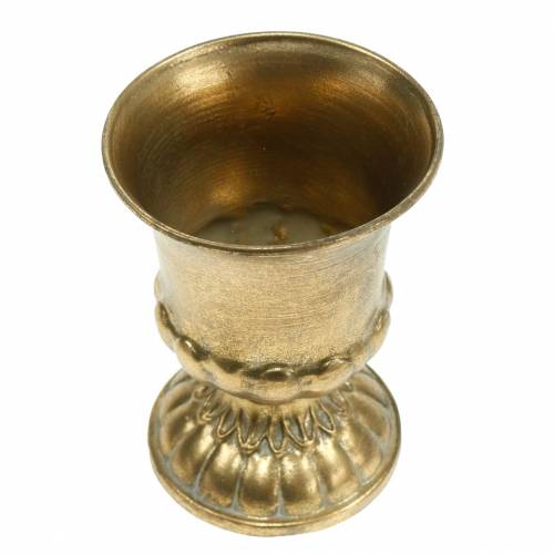 Floristik24 Kopp antikk utseende gyllent metall Ø9cm H12,5cm