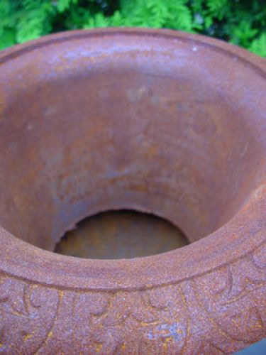 Floristik24 Støpejernskopp rust rød H55cm Ø40cm