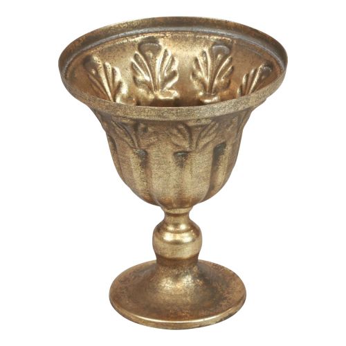 gjenstander Kopp vase dekorasjon kopp metall beger gull antikk Ø13cm H15,5cm