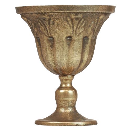 gjenstander Kopp vase dekorasjon kopp metall beger gull antikk Ø13cm H15,5cm