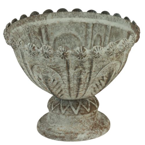 Floristik24 Kopp vase metall dekorative kopp brun hvit Ø15cm H12,5cm