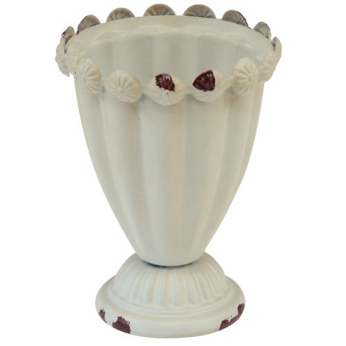 gjenstander Kopp vase metall dekorative kopp krembrun Ø9cm H13cm