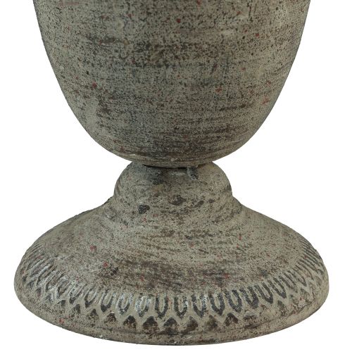 gjenstander Kopp vase metall grå/brun antikk Ø20,5cm H25cm