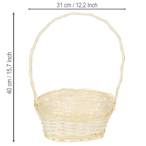 Gavekurv 27 cm x 18 cm H43 cm lys | Floristik24.no