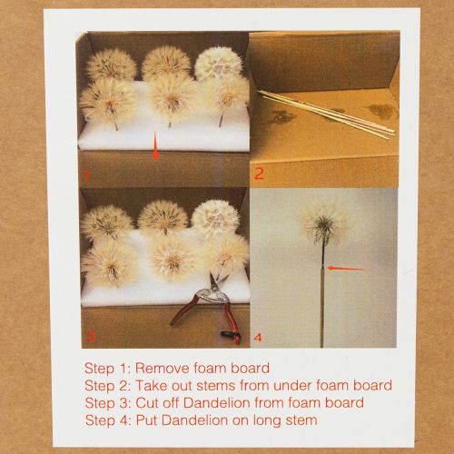 gjenstander Kunstig løvetannpynt for moderne interiørdesign, hjemmetilbehør, 50 cm, 4 stk.