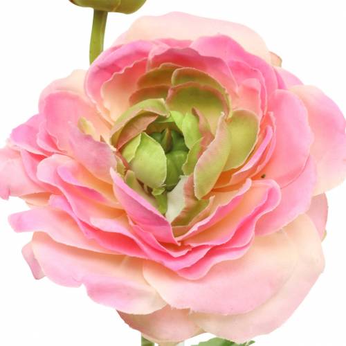gjenstander Ranunculus blomst og knopp kunstig rosa 34cm