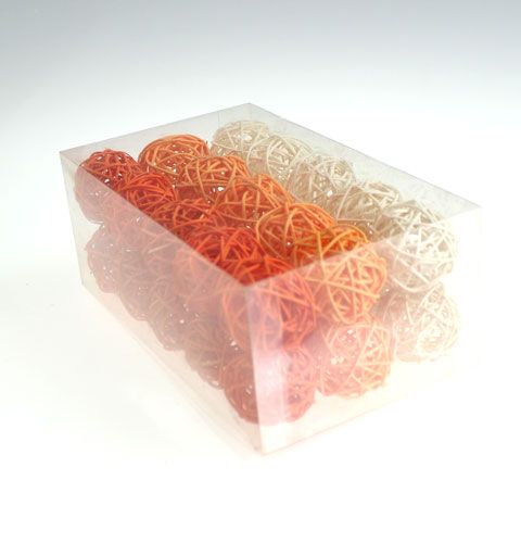 Floristik24 Rottingkuler 4,5cm oransje aprikos 30 stk