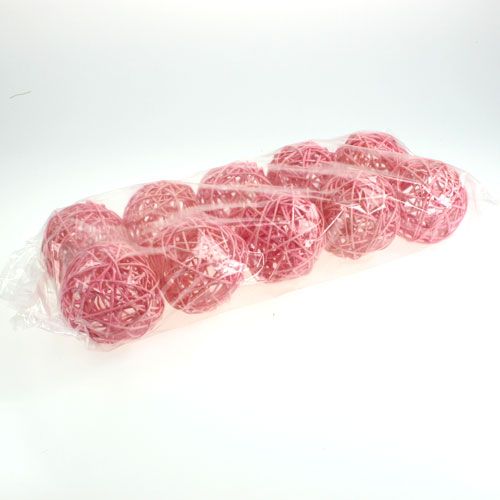 Floristik24 Rottingkule Ø10cm rosa 10p