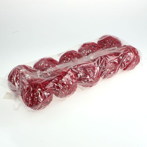 Floristik24 Rottingkule 10cm rød 10stk