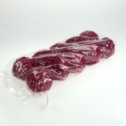 Floristik24 Rottingkule Ø10cm Fuchsia 10stk