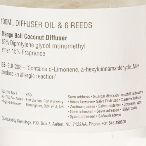 gjenstander Romduftdiffuser med eksotisk kokos- og mangoduft for langvarig friskhet hjemme, 19 cm, 2 stk.