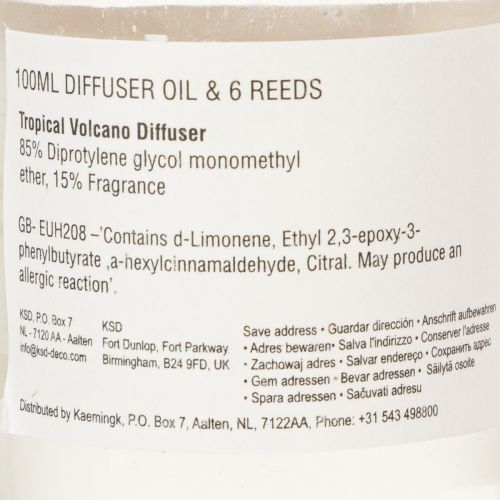 gjenstander Romduftdiffuser med eksotisk kokos- og mangoduft for langvarig friskhet hjemme, 19 cm, 2 stk.