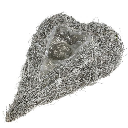 Vinehjerte for å plante hvitvasket 35cm x 23cm 1p | Floristik24.no