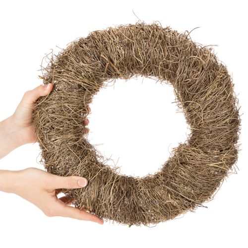 Krans av naturmateriale, naturlig dekorativ krans for DIY-prosjekter, 35 cm | Floristik24.no