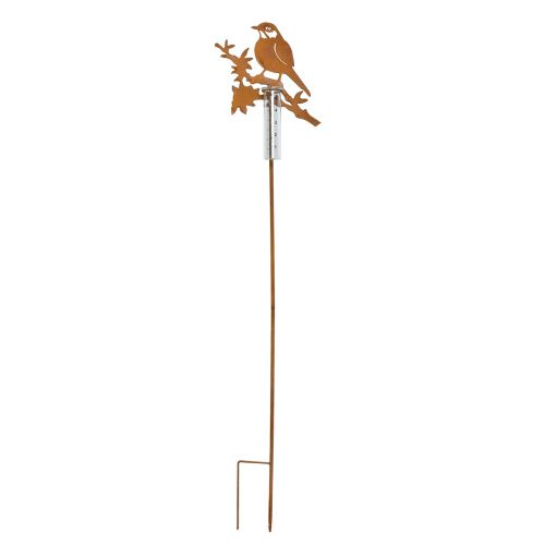 gjenstander Regnmåler hageplugg rustfugl 23x7,5x110cm