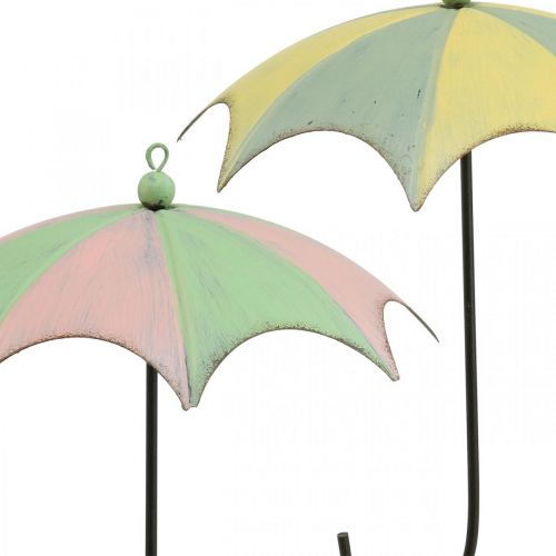 gjenstander Metallparaplyer, vår, hengende paraplyer, høstdekor rosa/grønn, blå/gul H29,5cm Ø24,5cm sett med 2 stk.
