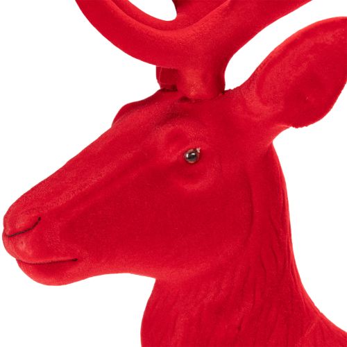 Dekorativ figur av en stående hjort, stor, flokket juledekorasjon, 85 cm | Floristik24.no